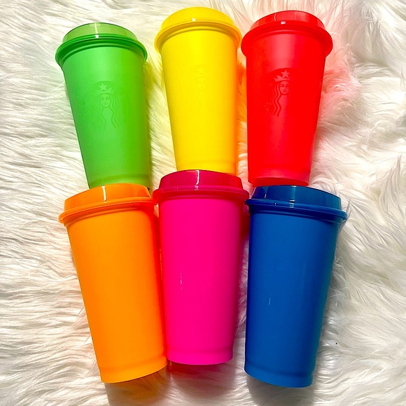 ❌LAST ONE❌ NEW✨Starbucks colors Reusable Cups in Box 💗💜💛💙💚🧡 - Picture 5 of 9